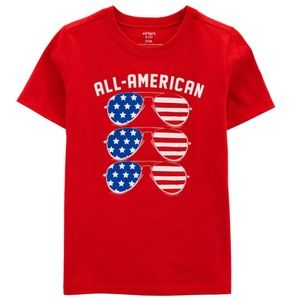 Carter’s Kids All American Flag Sunglasses July Fourth Tee Shirt